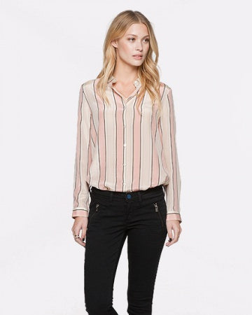 Silk shirt with reversible collar